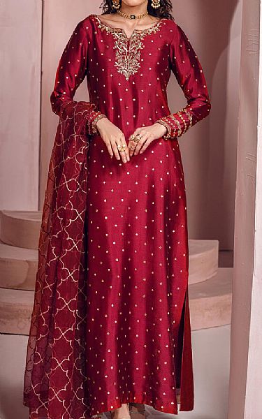 Mahum Asad Lady in Red | Pakistani Pret Wear Clothing by Mahum Asad- Image 1