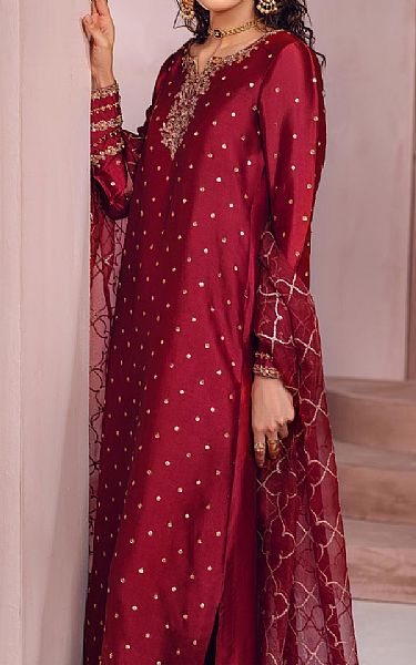Mahum Asad Lady in Red | Pakistani Pret Wear Clothing by Mahum Asad- Image 2