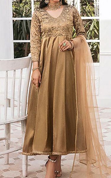 Mahum Asad Mari Gold | Pakistani Pret Wear Clothing by Mahum Asad- Image 1