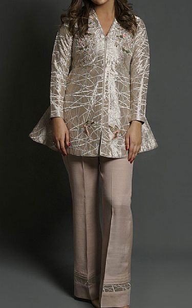 Mahum Asad Bird Peplum | Pakistani Pret Wear Clothing by Mahum Asad- Image 1