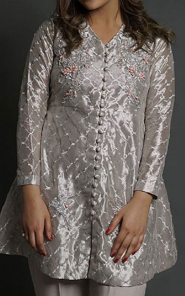 Mahum Asad Bird Peplum | Pakistani Pret Wear Clothing by Mahum Asad- Image 2