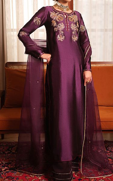 Mahum Asad Plum Nectar | Pakistani Pret Wear Clothing by Mahum Asad- Image 1