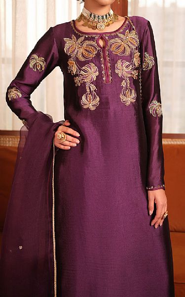 Mahum Asad Plum Nectar | Pakistani Pret Wear Clothing by Mahum Asad- Image 2