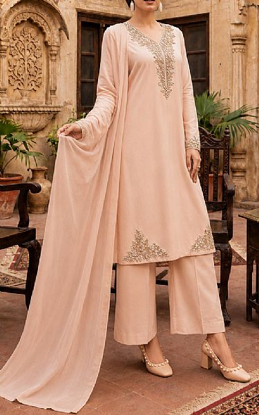 Mahveen Peach Chiffon Suit | Pakistani Embroidered Chiffon Dresses USA- Image 2