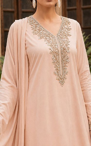 Mahveen Peach Chiffon Suit | Pakistani Embroidered Chiffon Dresses USA- Image 3