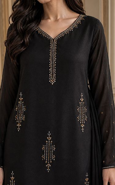 Mahveen Studio Black Tissue Silk Suit | Pakistani Embroidered Chiffon Dresses USA- Image 3
