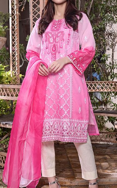 Mak Fashion Hot Pink Organza Suit | Pakistani Pret Wear Clothing by Mak Fashion- Image 1
