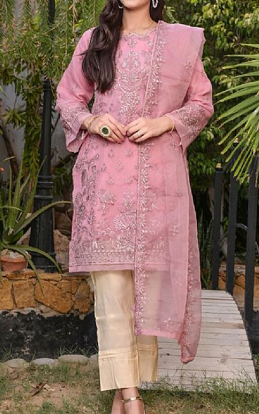 Mak Fashion Flamingo Pink Organza Suit | Pakistani Pret Wear Clothing by Mak Fashion- Image 1