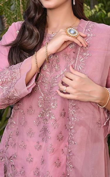 Mak Fashion Flamingo Pink Organza Suit | Pakistani Pret Wear Clothing by Mak Fashion- Image 2