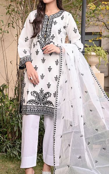 Mak Fashion White Organza Suit | Pakistani Pret Wear Clothing by Mak Fashion- Image 1