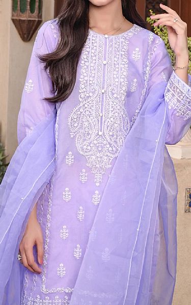 Mak Fashion Pale Purple Organza Suit | Pakistani Pret Wear Clothing by Mak Fashion- Image 2