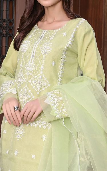 Mak Fashion Light Green Organza Suit | Pakistani Pret Wear Clothing by Mak Fashion- Image 2