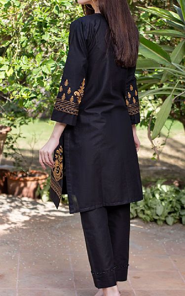 Mak Fashion Black Cotton Suit (2 Pcs) | Pakistani Pret Wear Clothing by Mak Fashion- Image 2
