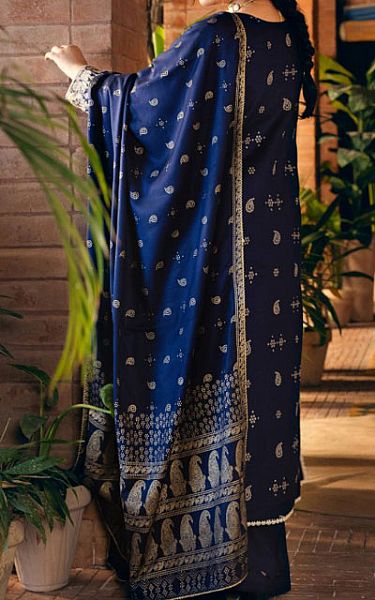 Manara Blue Linen Suit | Pakistani Winter Dresses in USA- Image 2