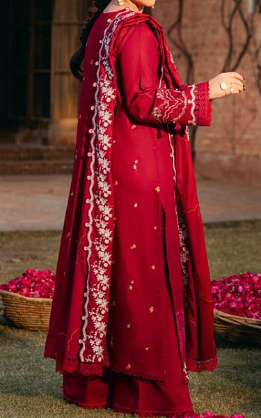 Manara Scarlet Linen Suit | Pakistani Winter Dresses in USA- Image 2