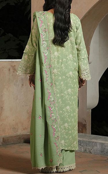 Manara Pistachio Green Karandi Suit | Pakistani Winter Dresses in USA- Image 2