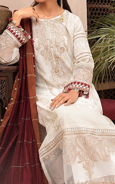Maria B White Lawn Suit | Pakistani Dresses in USA- Image 2