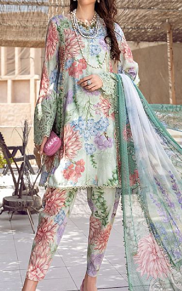 Maria B Ash White Cambric Suit | Pakistani Dresses in USA- Image 1