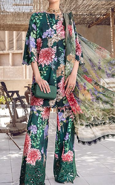Maria B Brunswick Green Cambric Suit | Pakistani Dresses in USA- Image 1