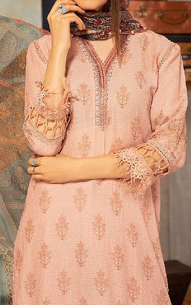 Maria B Peach Karandi Suit | Pakistani Dresses in USA- Image 2