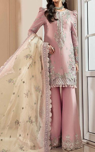 Maria B Mauve Cotton Satin Suit | Pakistani Winter Dresses- Image 1