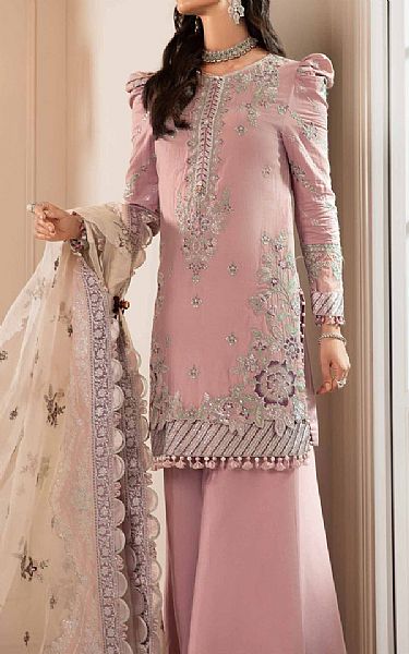 Maria B Mauve Cotton Satin Suit | Pakistani Winter Dresses- Image 2