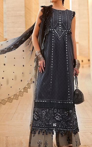Maria B Navy Lawn Suit | Pakistani Lawn Dress in USA- Image 1