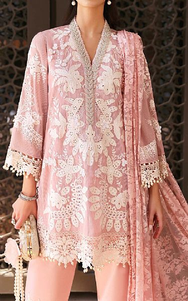 Maria B Pink/Off White Lawn Suit | Pakistani Lawn Dress in USA- Image 2