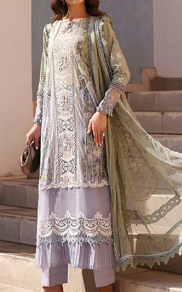 Maria B Lilac/Green Lawn Suit | Pakistani Lawn Dress in USA- Image 1