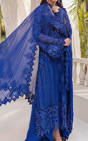 Maria B Royal Blue Chiffon Suit | Pakistani Embroidered Chiffon Dresses USA- Image 2