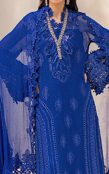 Maria B Royal Blue Chiffon Suit | Pakistani Embroidered Chiffon Dresses USA- Image 3