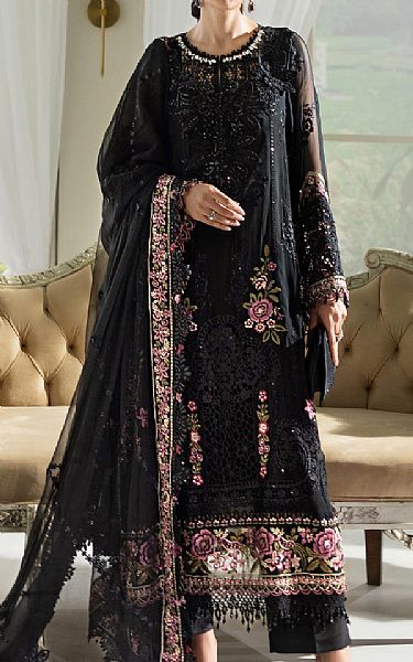 Maria B Black Chiffon Suit | Pakistani Embroidered Chiffon Dresses USA- Image 1