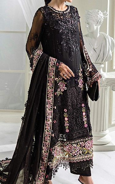 Maria B Black Chiffon Suit | Pakistani Embroidered Chiffon Dresses USA- Image 2