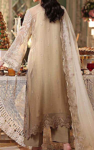 Maria B Beige Chiffon Suit | Pakistani Embroidered Chiffon Dresses USA- Image 2