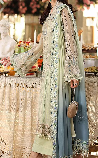 Maria B Pistachio Green Chiffon Suit | Pakistani Embroidered Chiffon Dresses USA- Image 2
