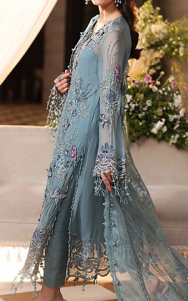 Maria B Cadet Grey Chiffon Suit | Pakistani Embroidered Chiffon Dresses USA- Image 3