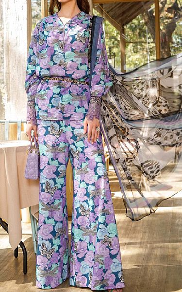 Maria B Lilac Lawn Suit | Pakistani Lawn Suits- Image 1