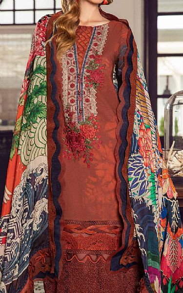 Maria B Brown Cambric Suit | Pakistani Winter Dresses- Image 2