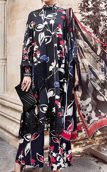 Maria B Black Linen Suit | Pakistani Winter Dresses- Image 2