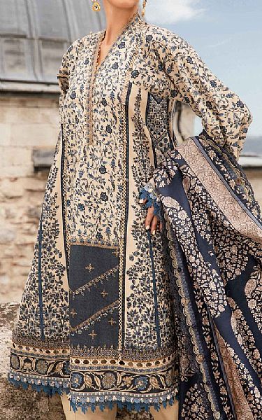 Maria B Off-white Cambric Suit | Pakistani Winter Dresses in USA- Image 2