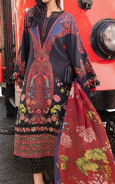 Maria B Dark Turquoise Cambric Suit | Pakistani Winter Dresses in USA- Image 1