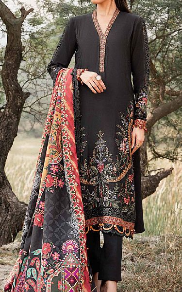 Maria B Black Linen Suit | Pakistani Winter Dresses in USA- Image 1