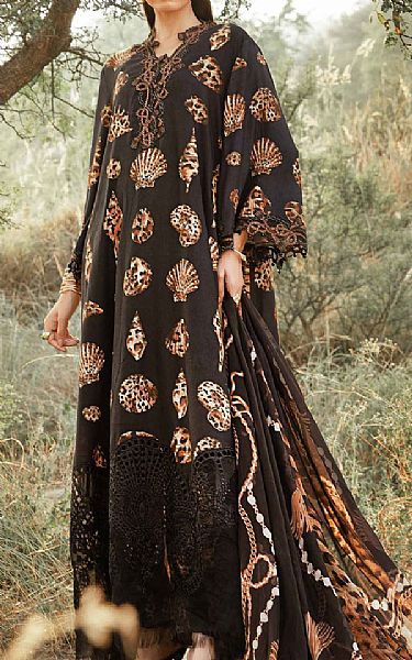 Maria B Black Linen Suit | Pakistani Winter Dresses in USA- Image 1