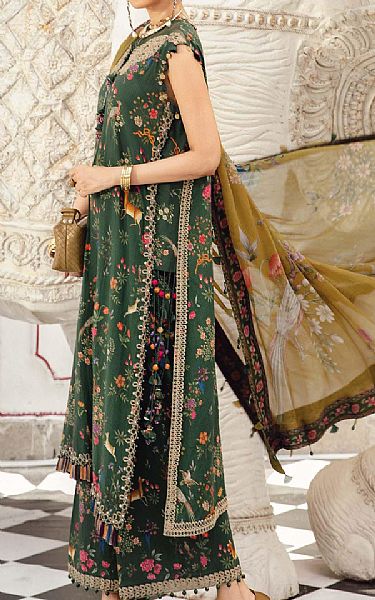 Maria B Green Linen Suit | Pakistani Winter Dresses in USA- Image 2