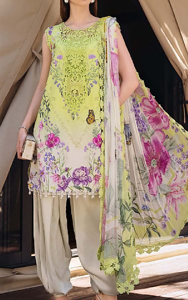 Maria B Green/Ivory Lawn Suit | Pakistani Lawn Dress in USA- Image 1