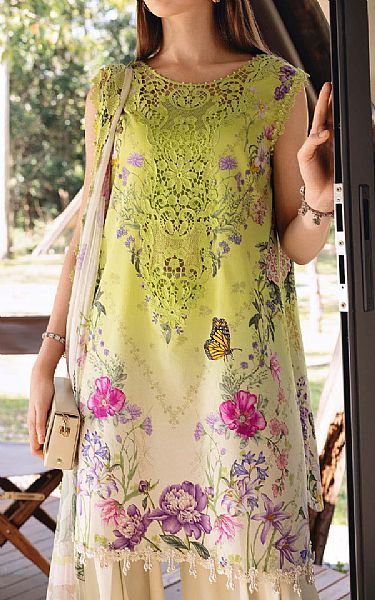 Maria B Green/Ivory Lawn Suit | Pakistani Lawn Dress in USA- Image 2