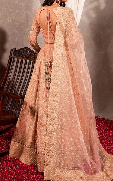 Maria Osama Khan Tea Pink Raw Silk Suit | Pakistani Embroidered Chiffon Dresses- Image 2