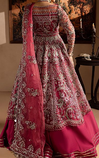 Maria Osama Khan Deep Carmine Organza Suit | Pakistani Embroidered Chiffon Dresses USA- Image 2