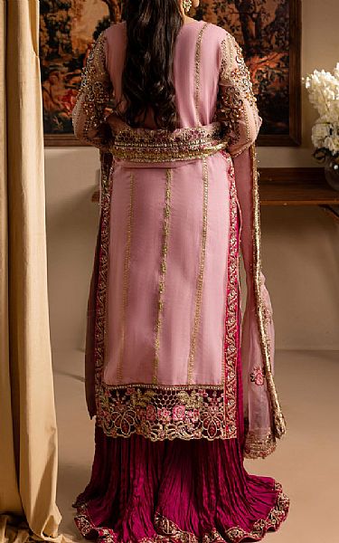 Maria Osama Khan Pink Organza Suit | Pakistani Embroidered Chiffon Dresses USA- Image 2