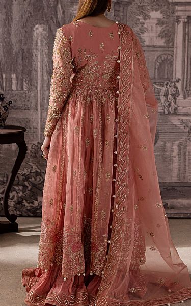 Maria Osama Khan Pink Organza Suit | Pakistani Embroidered Chiffon Dresses USA- Image 2